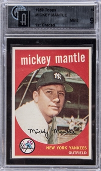 1959 Topps #10 Mickey Mantle – GAI MINT 9